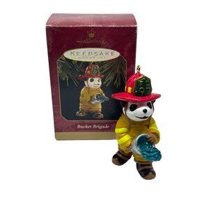Vintage 1997 Hallmark Keepsake 3" Bucket Brigade Christmas Ornament NWB KOC Club